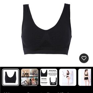 Large Extra Support Seamless Wireless Padded Black Sports Bra